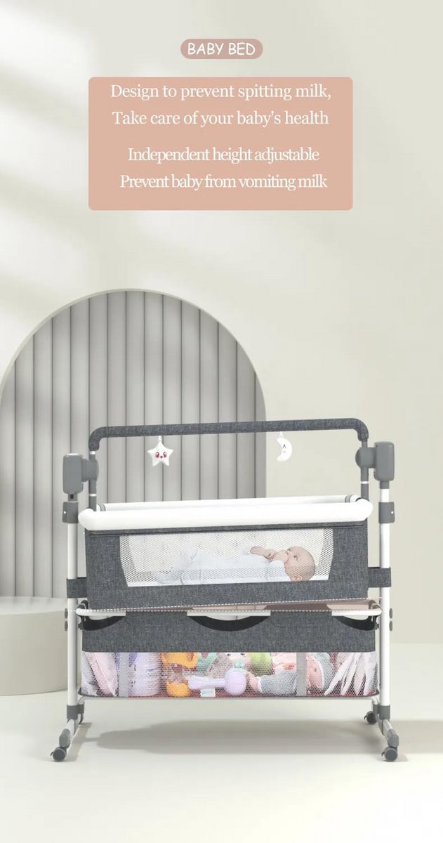 Elektrische Baby Wieg - Nachtkastje Bedje - Veilig Slapen - Met Muziek Afstandsbediening - 105 x 55 x 96 cm van Merkloos — afbeelding 5