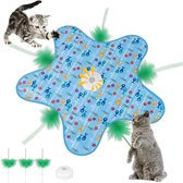 Interactief Kattenspeelgoed - Automatische Hide & Seek Speelmat - Met Realistische Vogelgeluiden & Licht - 3 Slimme Standen - USB Oplaadbaar - Inclusief Wasbare Hoes & Veer