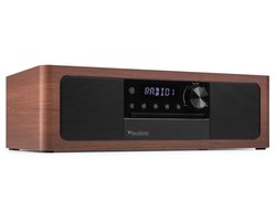 Premium DAB radio - Audizio Lunata - Bluetooth radio met CD speler - High-end speakers - Hout/zwart
