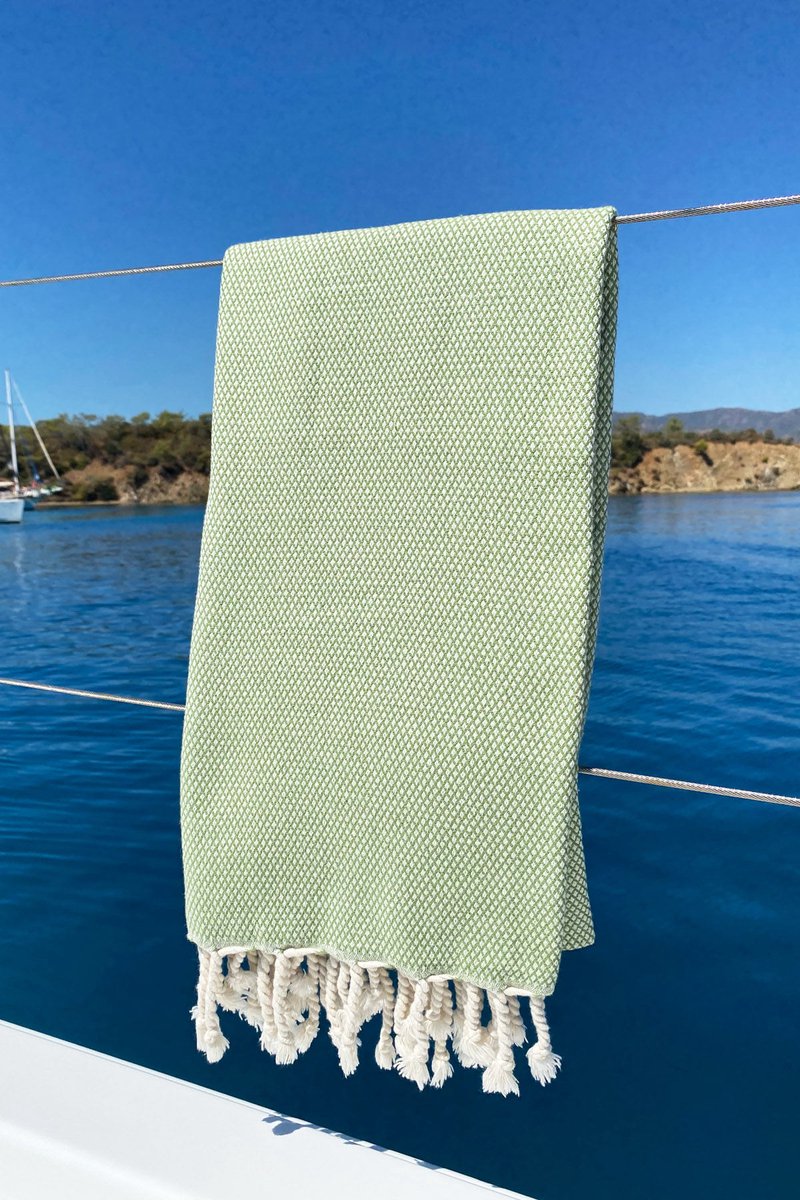 Asir - Fouta - Okkernoot Groen - 95 x 190 cm