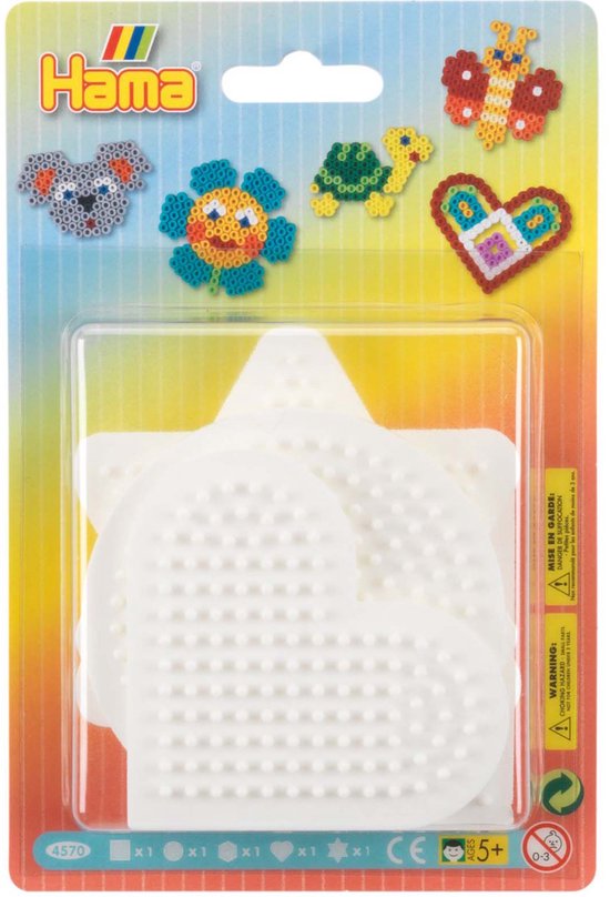 Hama - Strijkkralen Grondplaat - Blister 5 Stuks - Wit