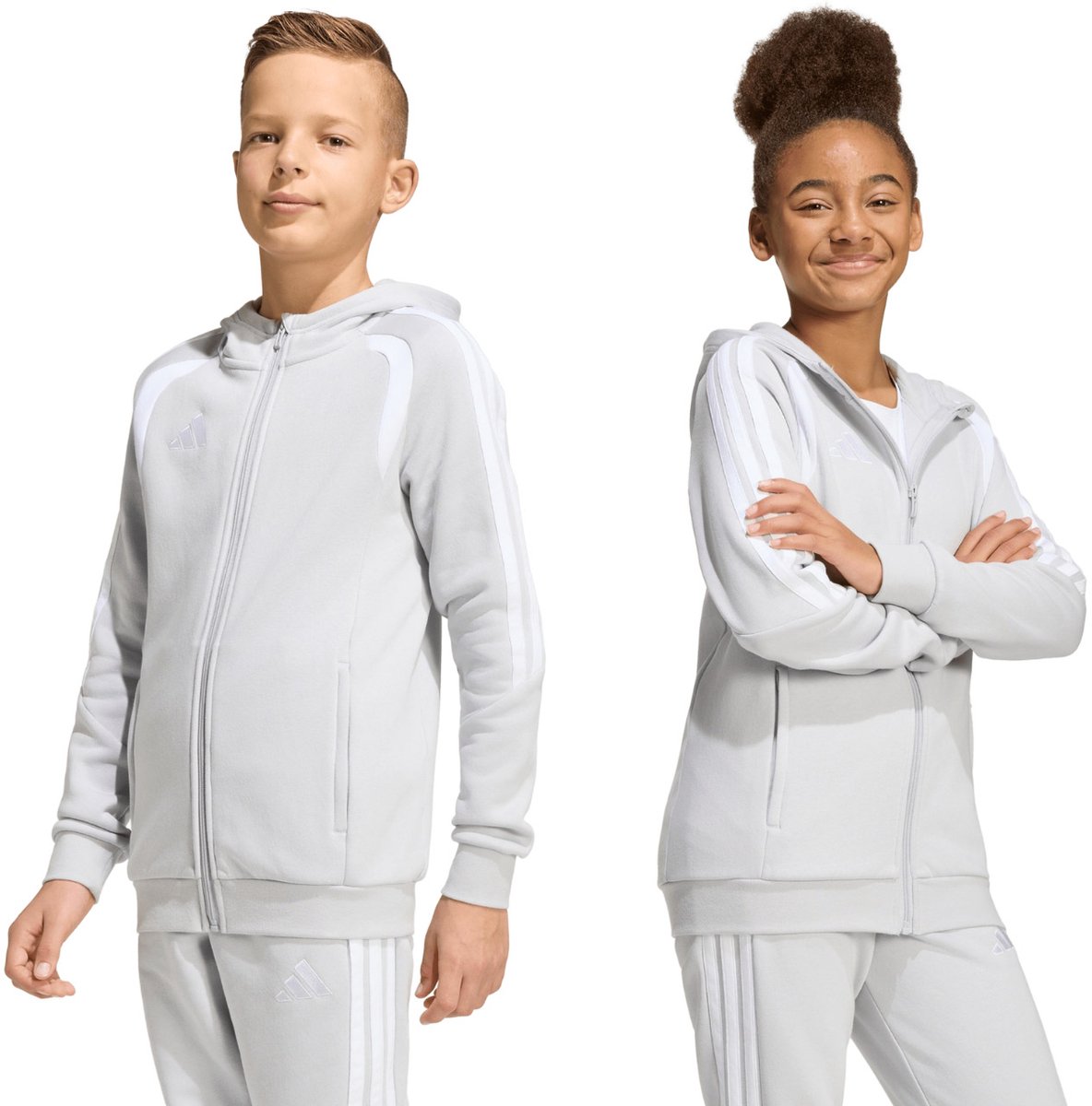 adidas Tiro 26 League Sweat Hoodie met Rits Kinderen Grijs - Maat 152cm