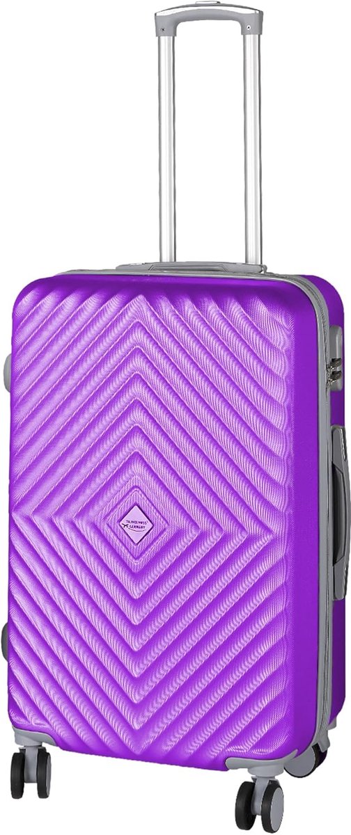 Reiskoffer Hardcase - Bagage Koffer - Reizen Weekenden - 360 Graden Wielen - Medium 67cm - Paars