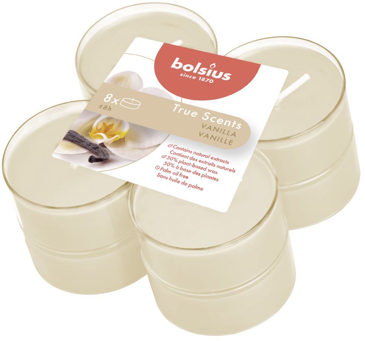 Bol.com Bolsius maxlicht geur 8 stuks Vanille aanbieding