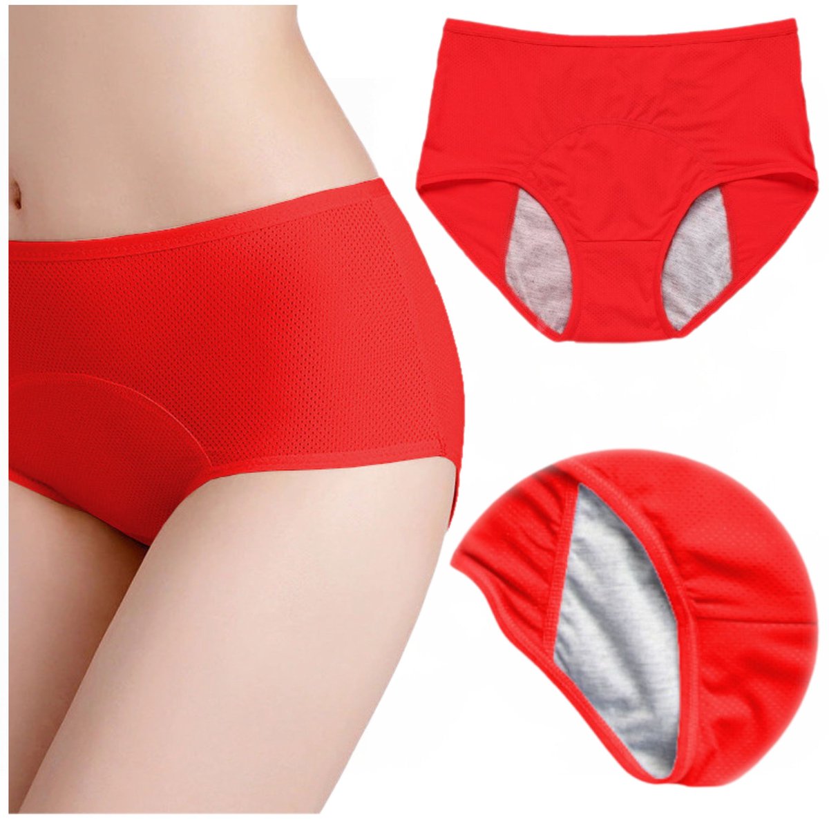 Inna - Menstruatieslip - Rood - 3XL