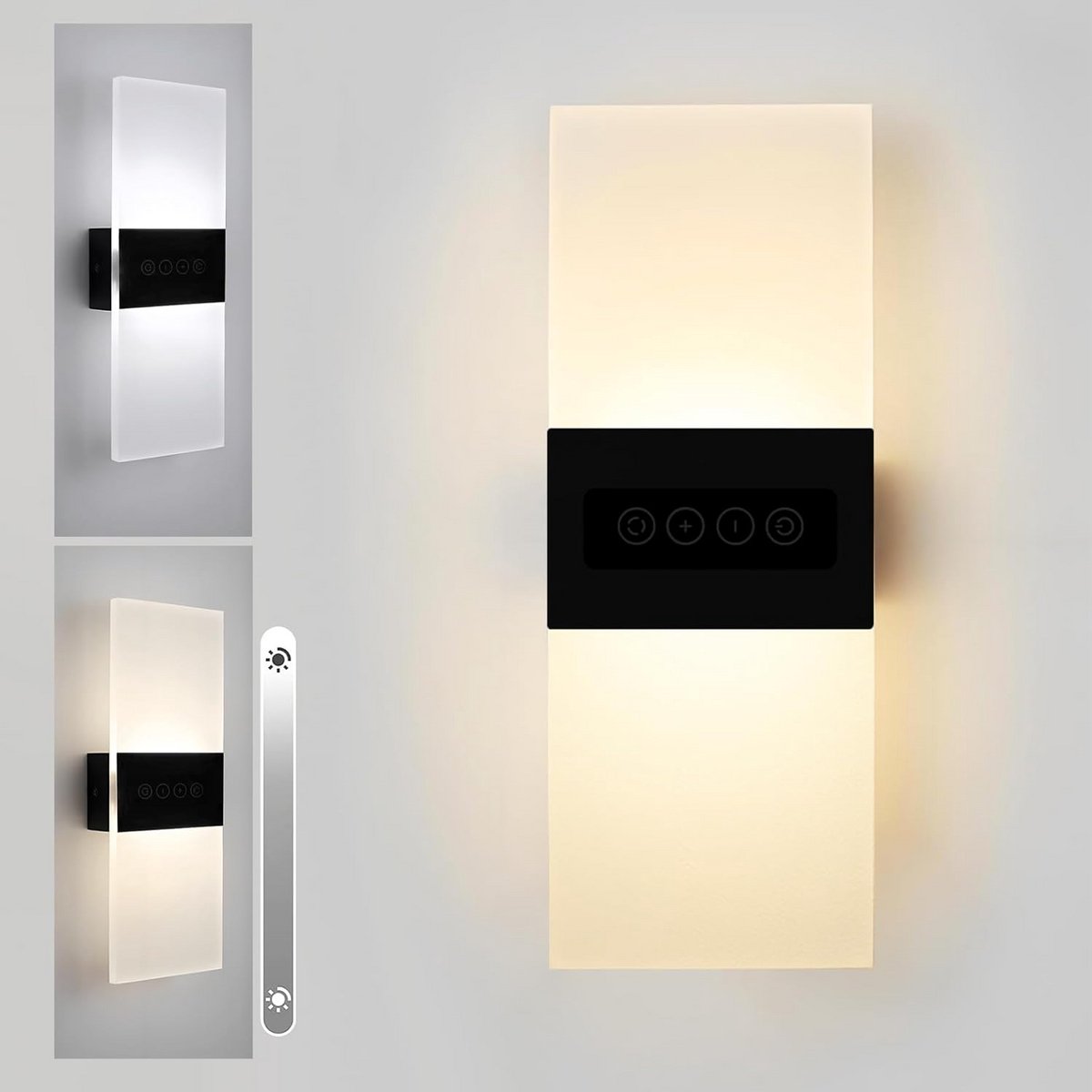 Moderne Wandlamp - Acryl Lamp - Sfeerverlichting Binnen - Instelbare Kleurtemperatuur - 27 cm - Wit