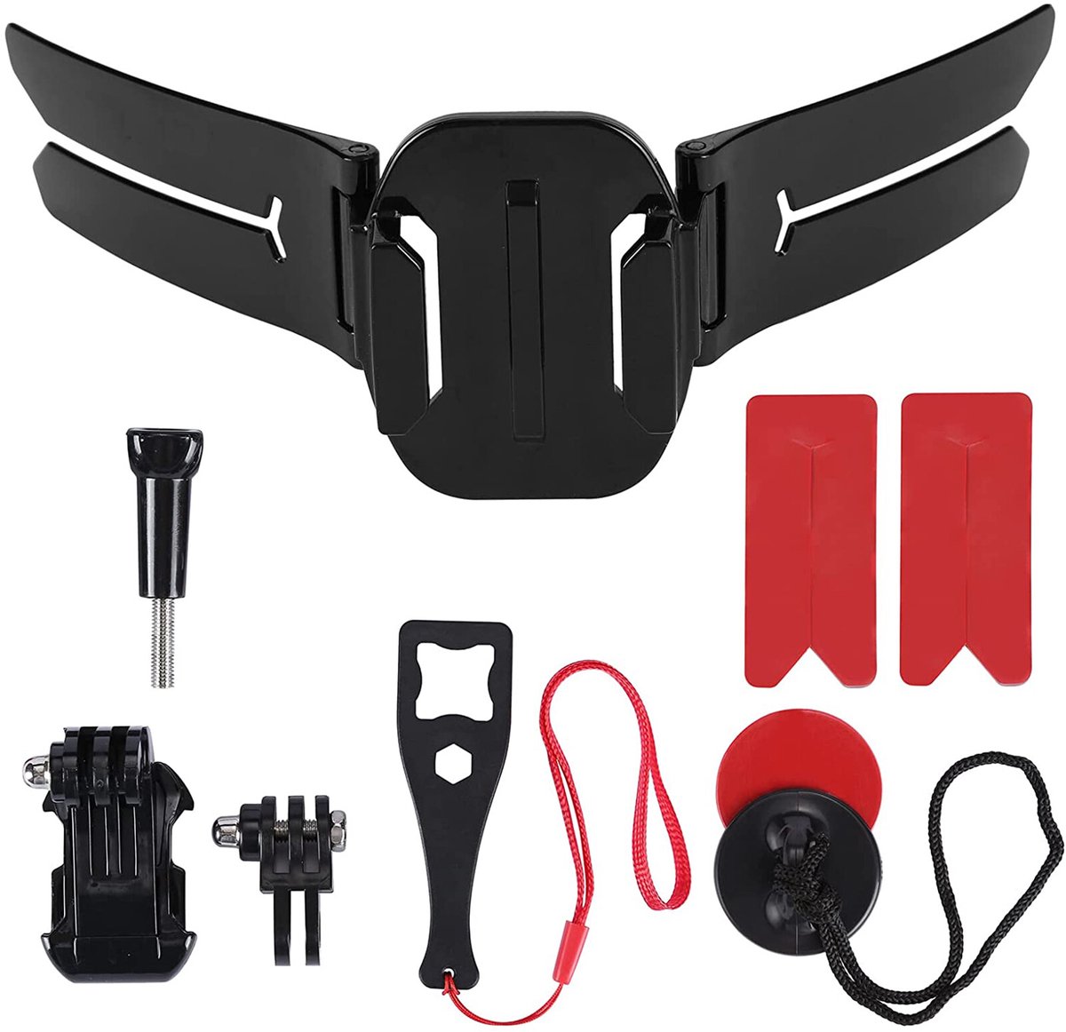 Geschikt voor Universele motorhelm kinbevestigingsset Geschikt voor GoPro en andere actiecamera's