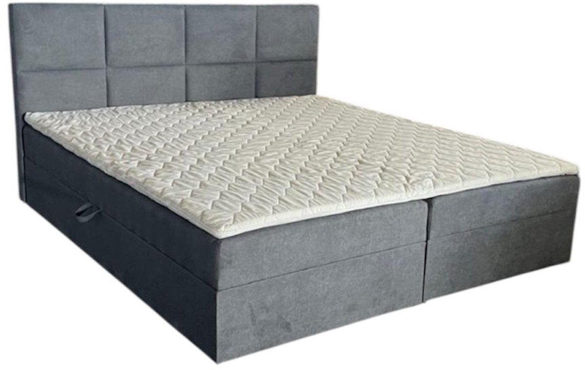 zetelsenbedden Boxspring Leno - 160x200 - Donkergrijs Structuurstof thumbnail 6