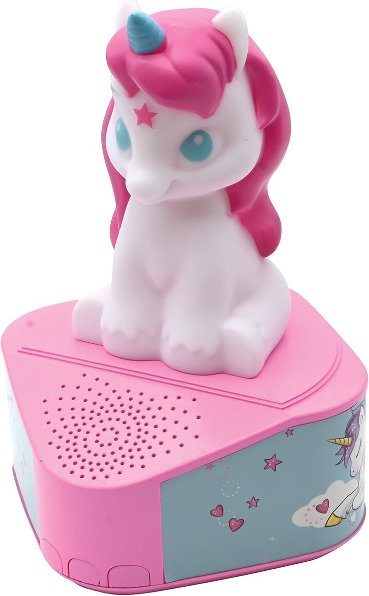 Luidspreker met figuur - Draagbare speaker - Muziek luisteren - Lichtgevend effect - 14 x 14 x 20 cm - Roze