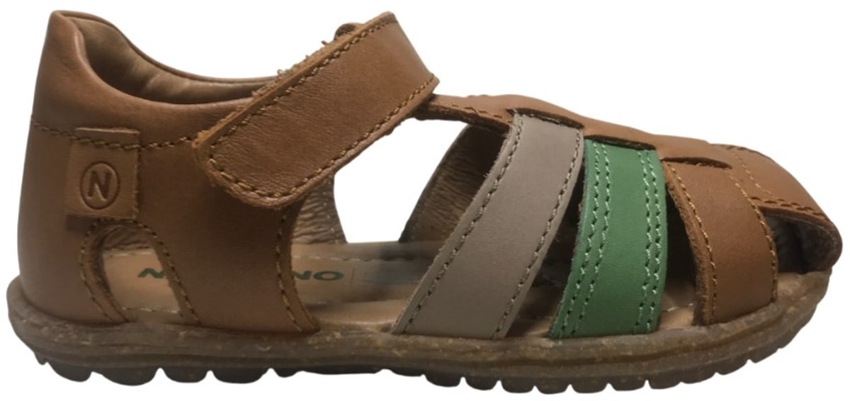 Naturino See – velcro gesloten lederen sandalen cognac/multi Multicolor