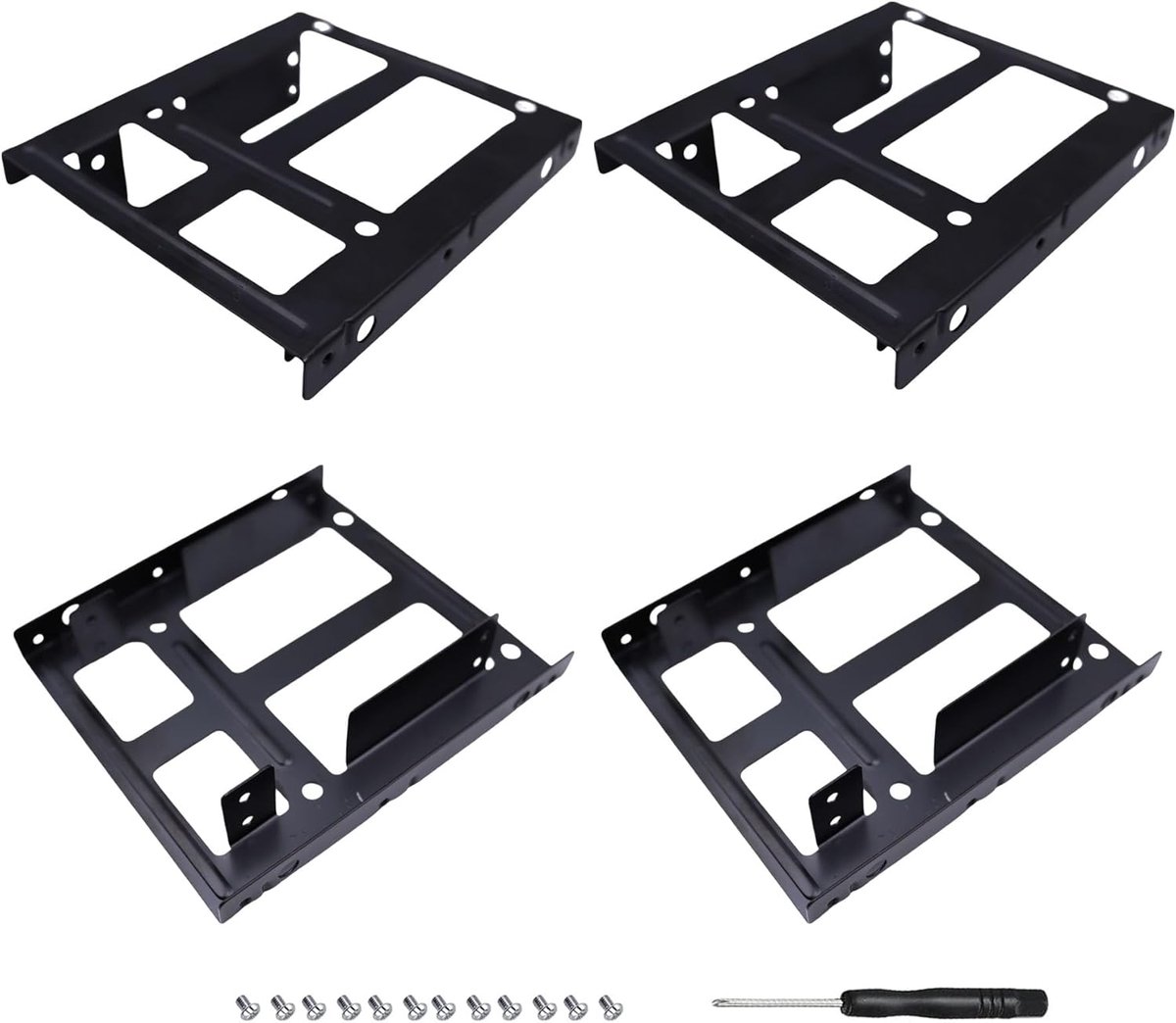 Montagebeugels - Harde Schijf Adapters - PC Opslag Uitbreiden - Dubbeldeks 2 naar 1 - 1168 x 1016 cm - Zwart