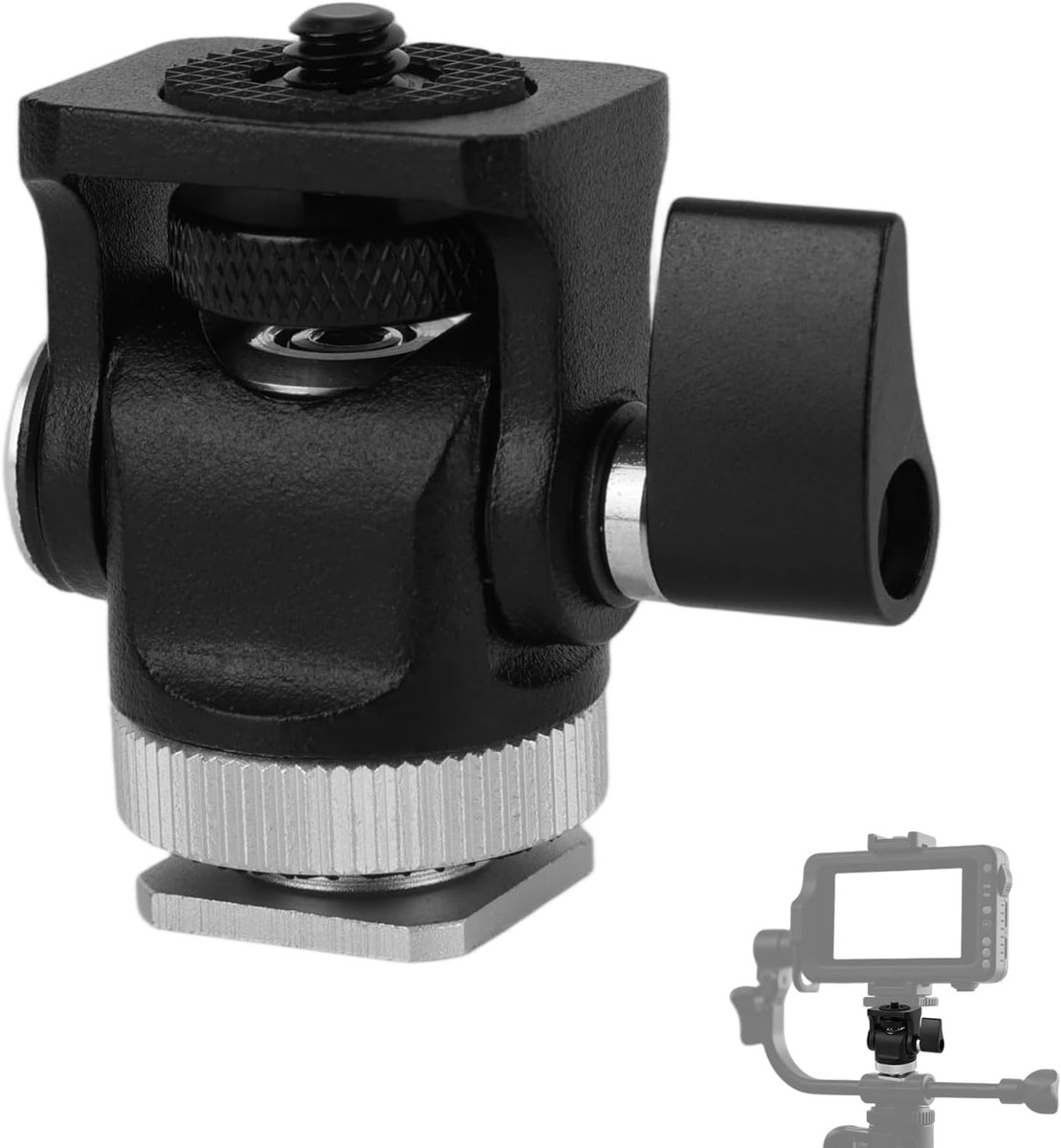 Monitor Bevestiging - Camera Houder - Vloggen Opnemen - 360 Graden Rotatie - 4.5 cm - Zwart