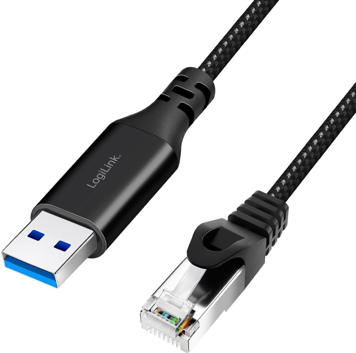 USB Netwerk Kabel - LAN Adapter - Snelle Internetverbinding - Ingebouwde Chipset - 3 Meter - Zwart