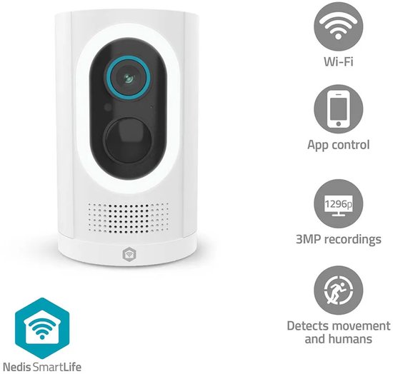 Nedis SmartLife Beveiligingscamera Buiten met Spotlight 3MP - Nedis - €69,99