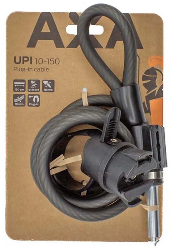AXA UPI 150/10 - Insteekkabel - Kabelslot - Combineren met Ringslot - 150 cm lang - diameter 10 mm - Zwart van AXA — afbeelding 3