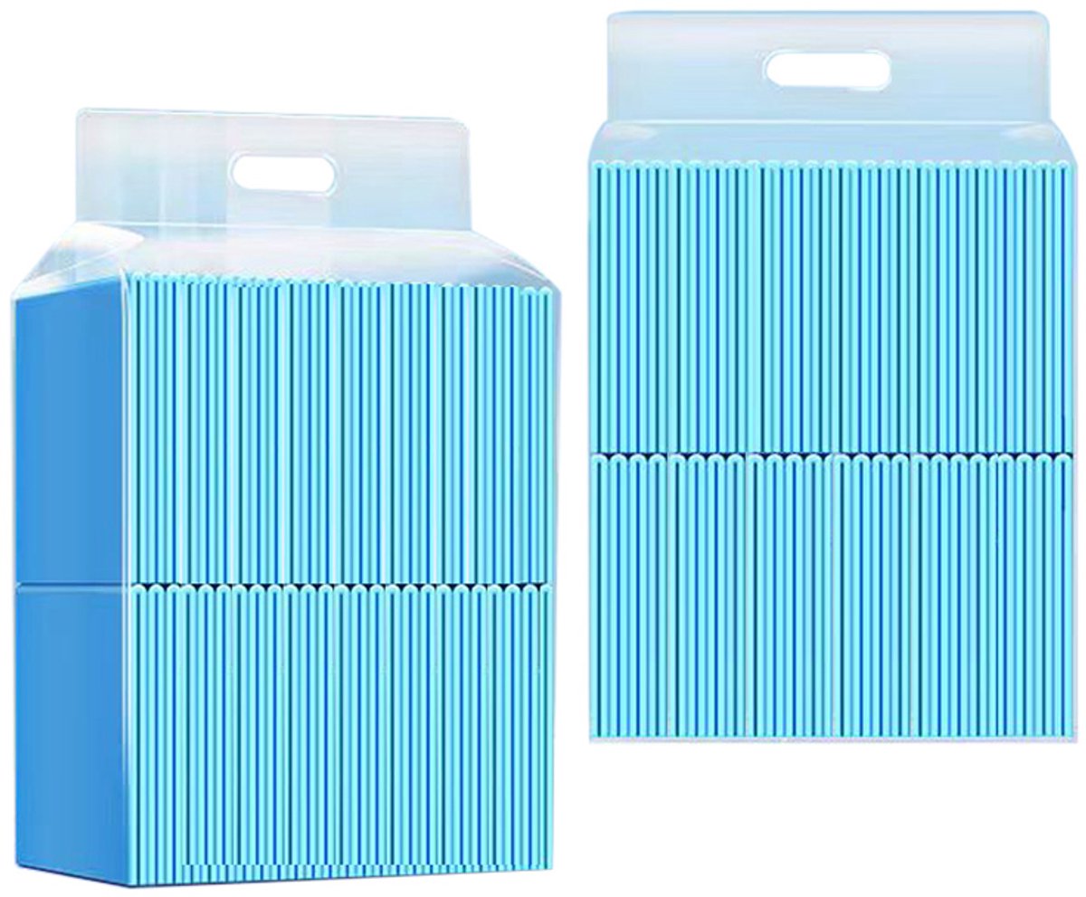 Ultra-absorberende & waterdichte trainingsmatten voor huisdieren — Met actieve kool, geuradsorberend, extra dik, geurneutraliserende plasmatten voor honden — Blauw (35 x 45 cm / 100-pak)