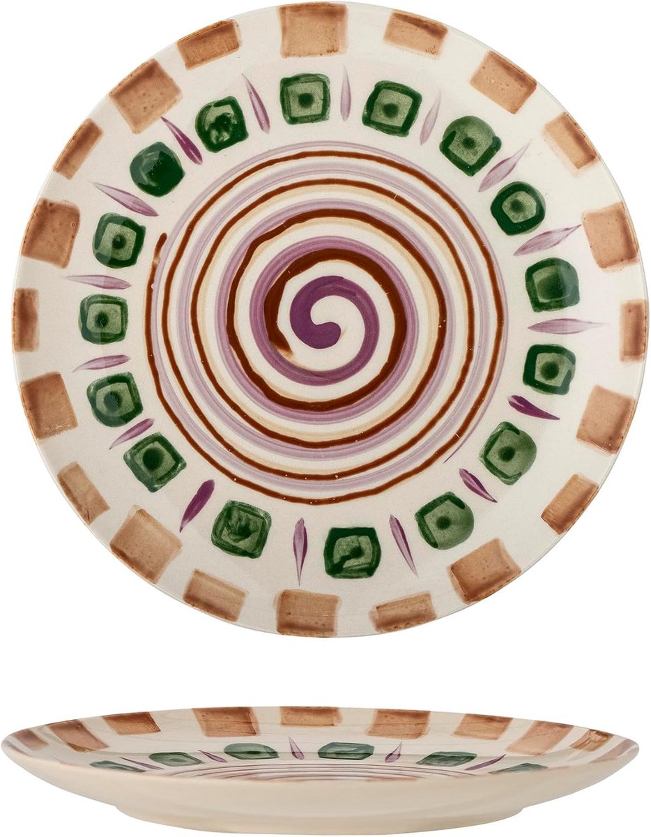 Dinerbord Aardewerk - Serviesbord Rond - Dagelijks Gebruik - Magnetronbestendig - Groen