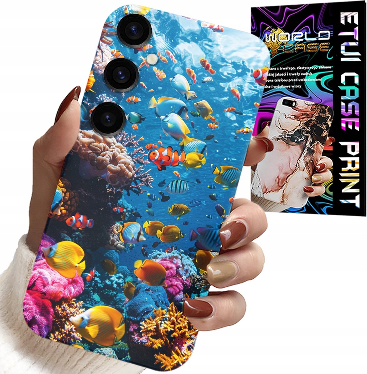 HOESJE VOOR SAMSUNG GALAXY A13 5G - REEF KLEURRIJKE VISSEN ONDERWATER WERELD VAN VISSEN