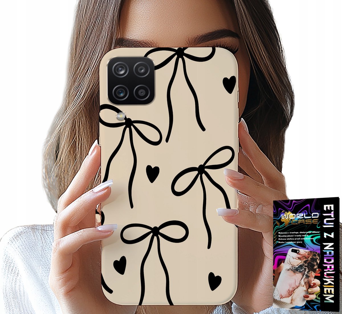 HOESJE VOOR SAMSUNG GALAXY A22 5G - BEIGE KOMMEN MET STIJLVOLLE PATRONEN