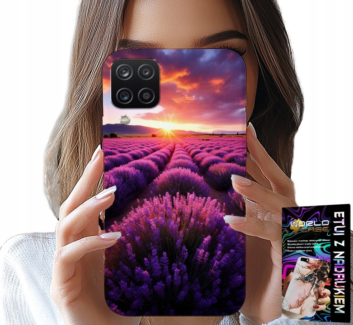 HOESJE VOOR SAMSUNG GALAXY A22 5G - LAVENDELVELD, PRACHTIGE LANDSCHAPPEN, PATRONEN