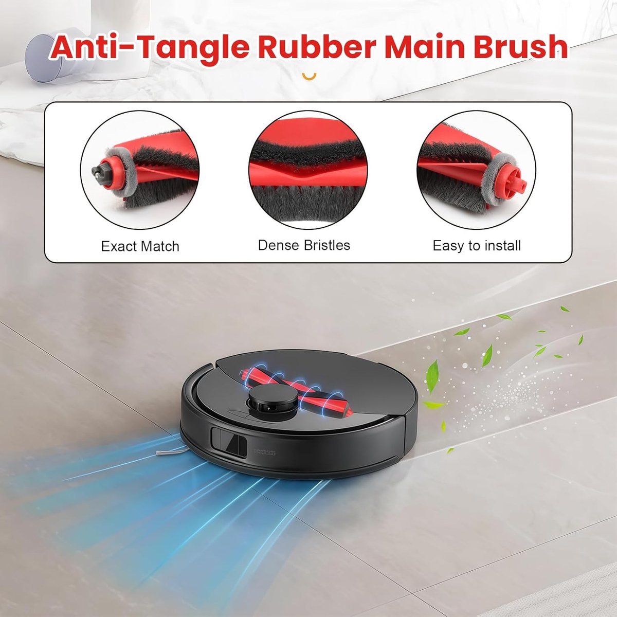 13 stuks vervangende accessoires geschikt voor Roborock Q10 VF+/PF robotstofzuiger - 1 hoofdborstels, 4 zijborstels, 4 HEPA-filters, 4 dweilpads — afbeelding 5