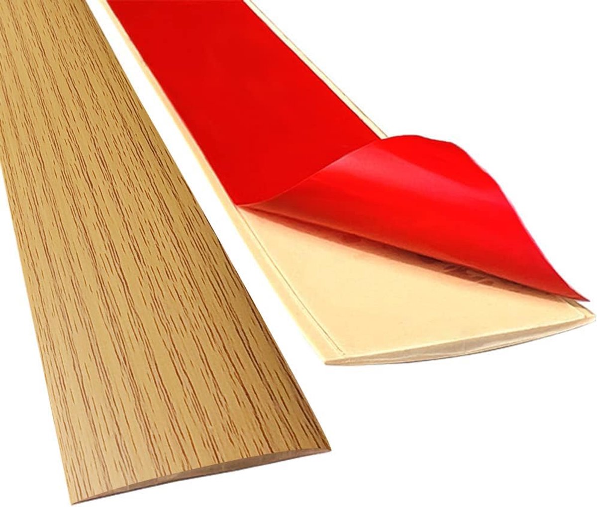 Vloerovergangsstrip - Drempelstrip Vloer - Vloeren Afwerken - Zelfklevend Duurzaam PVC - 2 Meter Breed - Houtnerf Design