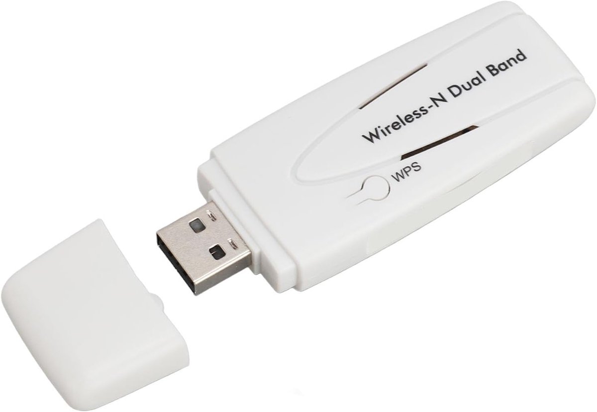 Draadloze Netwerkadapter - Wifi Dongle - Internet Verbinding - Dual Band 300Mbps - USB 2.0 - Wit