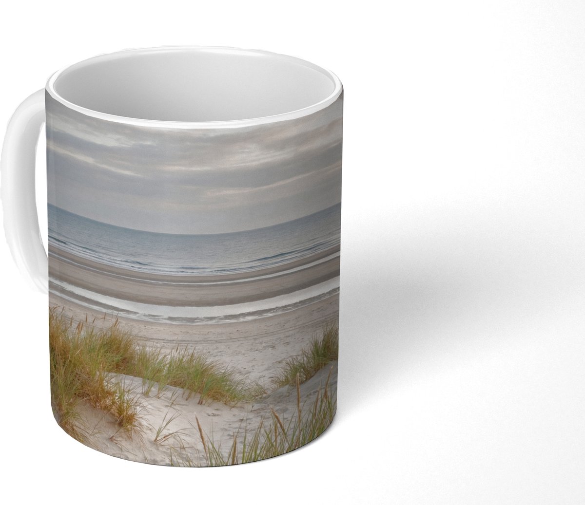 Mok - Koffiemok - Zandstrand - Bewolkt - Duinen - Mokken - 350 ML - Beker - Koffiemokken - Theemok