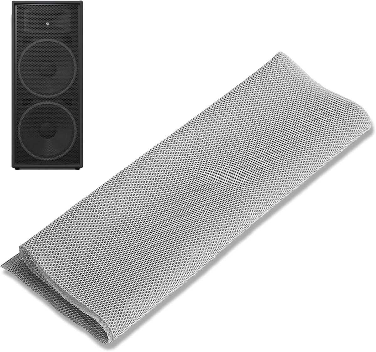 Speaker Grill Doek - Mesh Stof - Luidspreker Bescherming - Stofdicht Stereo Audio - 1.4m x 0.5m - Grijs