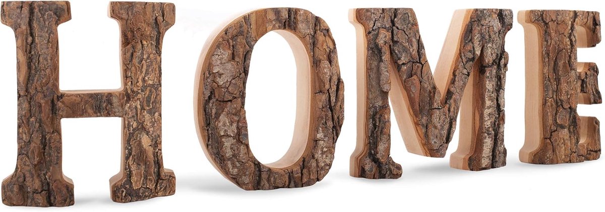 Houten Huisbord - Decoratief Bord - Huisdecoratie - Dubbelzijdig Afgewerkt - 40x12 cm - Bruin