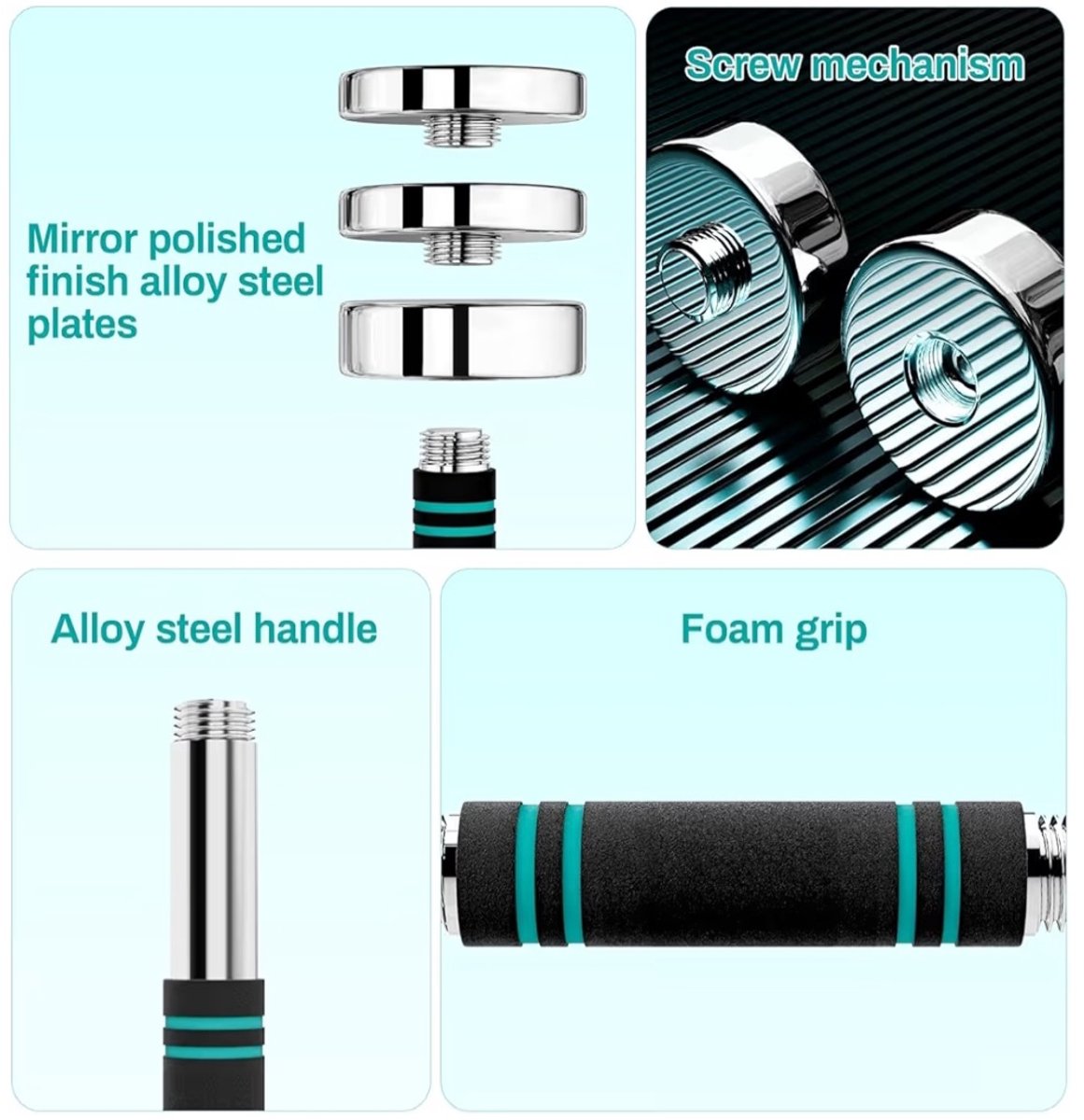 Compacte verstelbare halter set van 2 - Ruimtebesparend ontwerp met comfortgreep voor krachttraining – foto 2