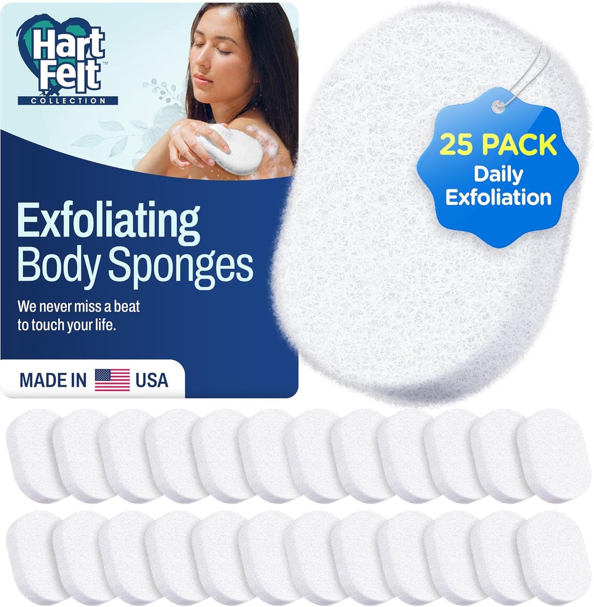 Ovale Scrubsponzen - Bad Spons - Lichaam Reinigen - Zachte Exfoliatie - 25 Stuks