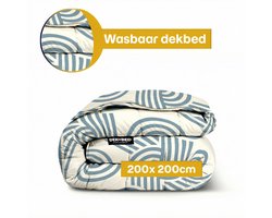 Dekbed-Discounter - Fresh and Co Dekbed Zonder Overtrek 200 x 200 cm - Wasbaar dekbed - Wasbaar op 40 graden - Verkoelend dekbed - Curvy Lines