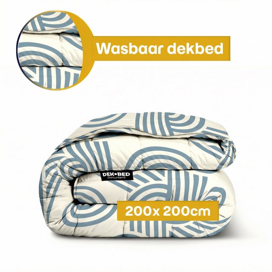 Dekbed-Discounter - Fresh and Co Dekbed Zonder Overtrek 200 x 200 cm - Wasbaar dekbed - Wasbaar op 40 graden - All season dekbed - Curvy Lines