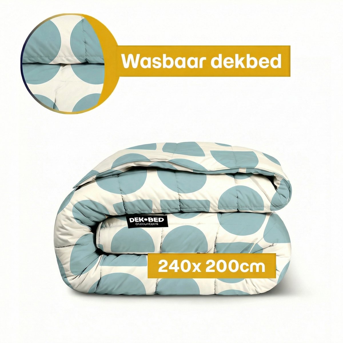 Dekbed-Discounter - Fresh and Co Dekbed Zonder Overtrek 240 x 200 cm - Wasbaar dekbed - Wasbaar op 40 graden - Verkoelend dekbed - Half Circles