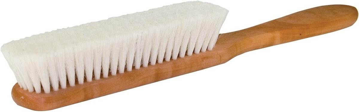 Boekenborstel - Stoffer en blik - Boeken reinigen - Zacht geolied hout - 26 cm - Natuurlijk