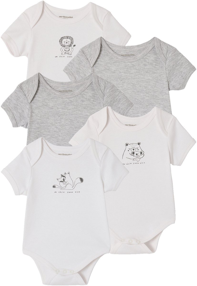 Vertbaudet Set van 5 body's baby korte mouwen