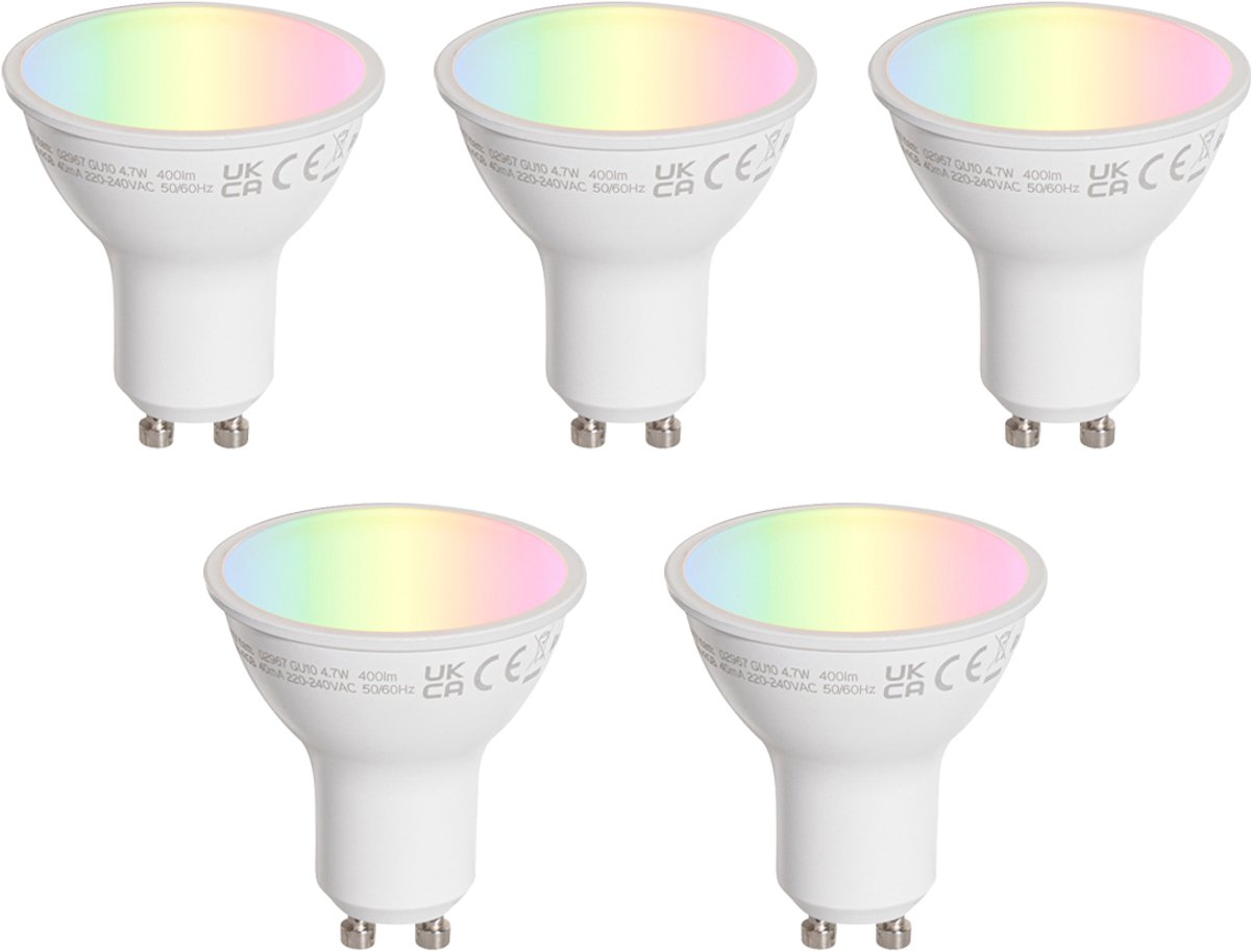 LUEDD Set van 5 GU10 50mm LED lampen helder 4.7W 400 lm 2200-2400K