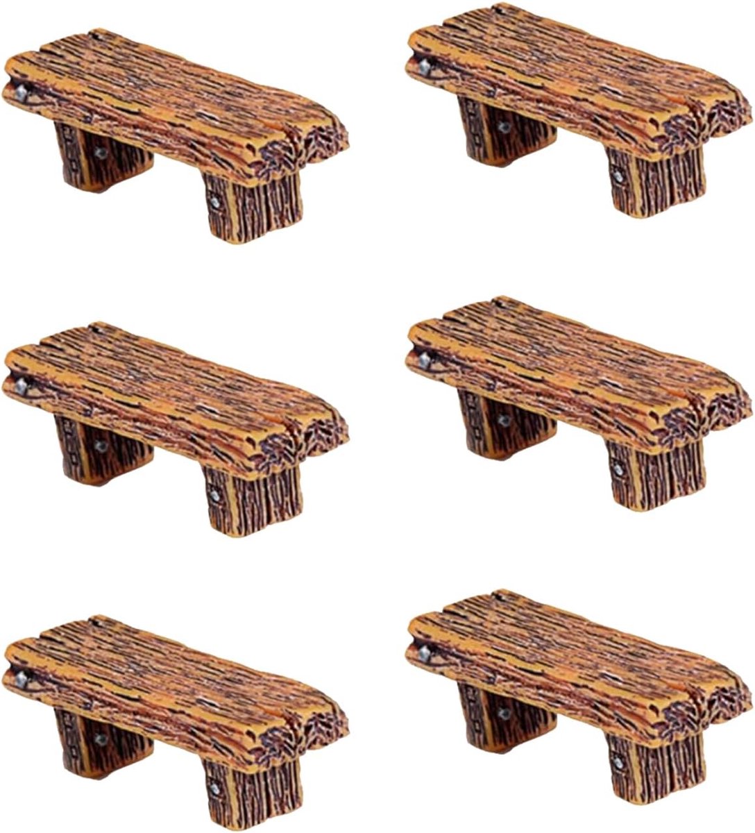 Miniatuur Tuindecoraties - Sprookjesbankjes - Poppenhuis Inrichting - Vintage Design - Geel