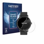 Lot de 3 protections d'écran Savvies - compatibles avec les Montres (rondes, ø : 36 mm) - film protecteur transparent en verre