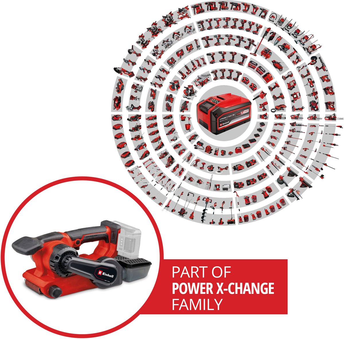 Einhell Professional Accu Bandschuurmachine TP-BS 18/457 Li BL Solo - Power X-Change - 18 V/Li-ion - Koolborstelloze motor - Schuuroppervlak: 126x75 mm - Bandgrootte: 457x75 mm - Incl. 3x schuurband (K80) - Excl. accu en lader – foto 7