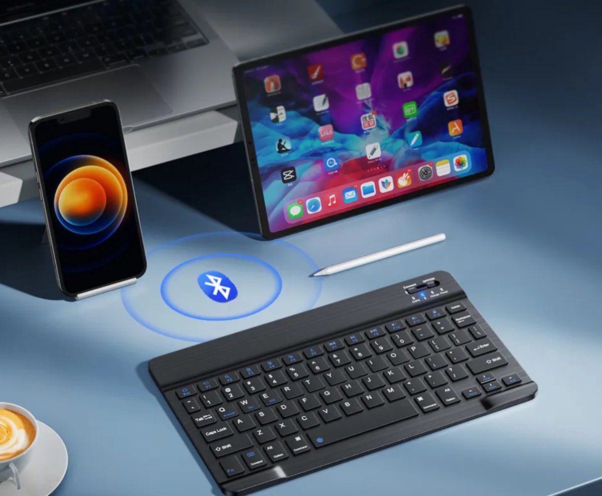 EtuiTab - Draadloos Bluetooth Toetsenbord - Geschikt voor Samsung, Apple, Lenovo, Xiaomi, Huawei — cadeau in Gadgets - foto 7
