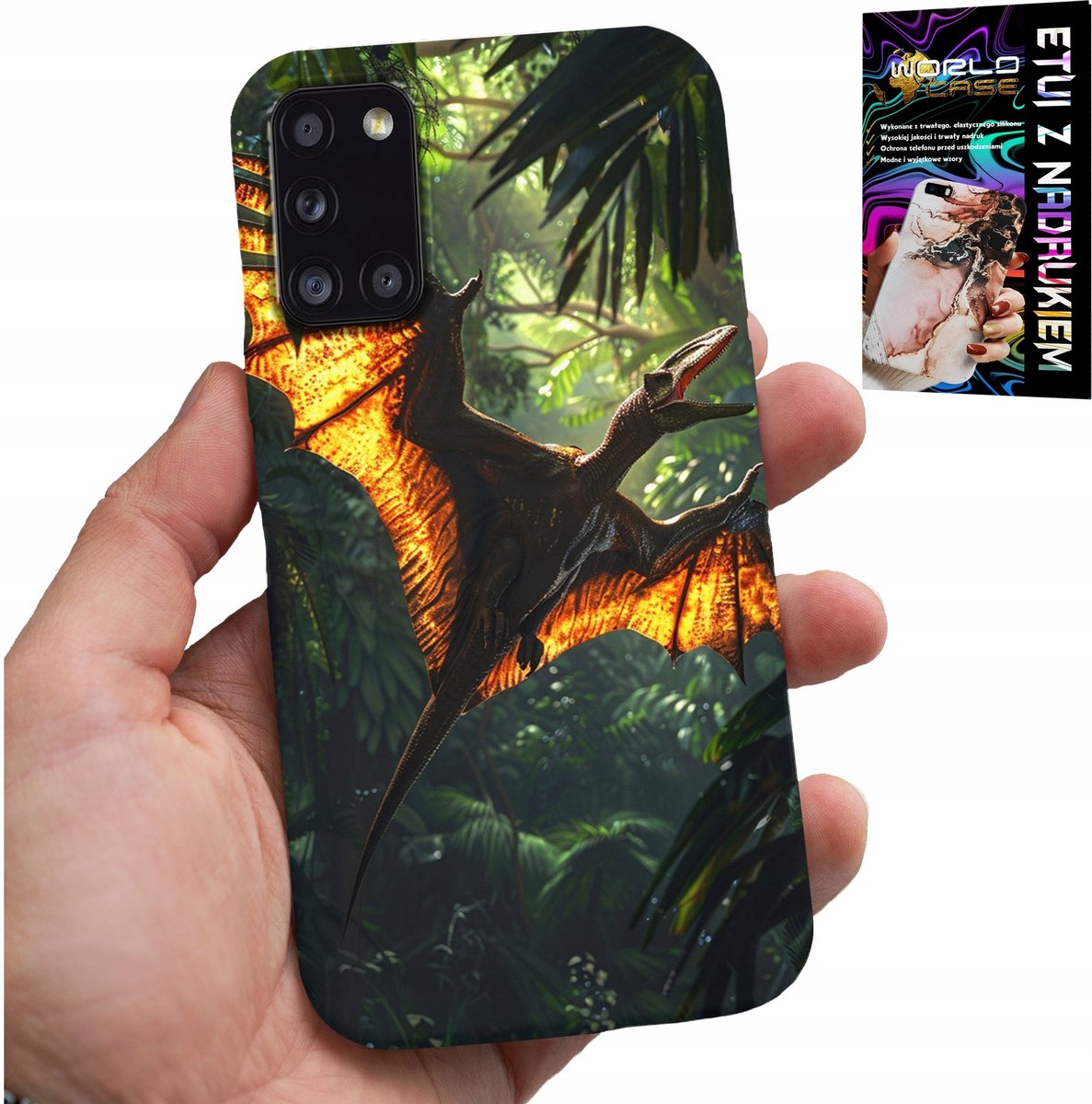 HOESJE VOOR SAMSUNG GALAXY A31 - DINO DINOSAURUS PTERODACTYL ACHTERKANT