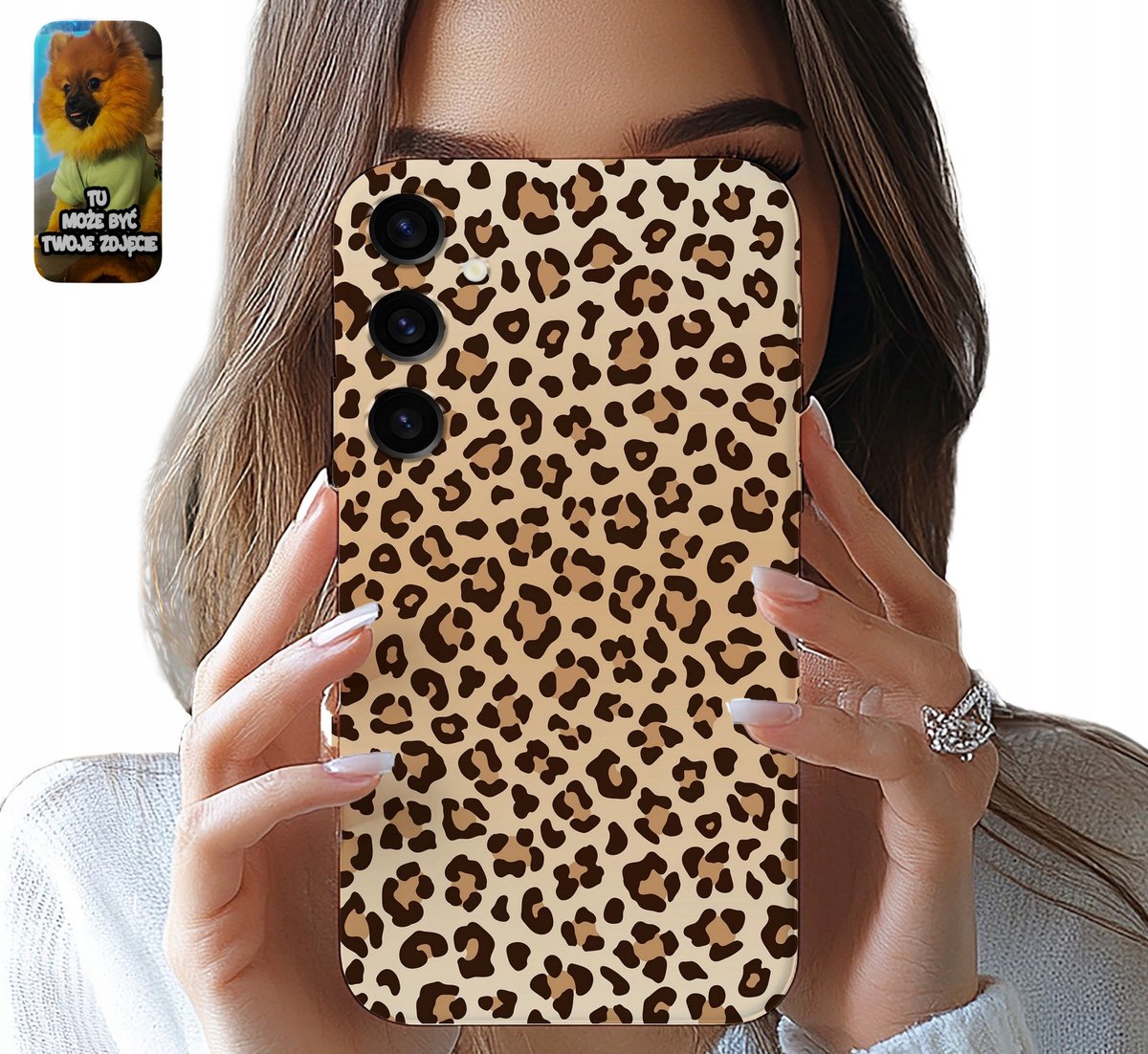 Hoesje voor Samsung Galaxy S24 FE, luipaardprint, modieus damespatroon + glas