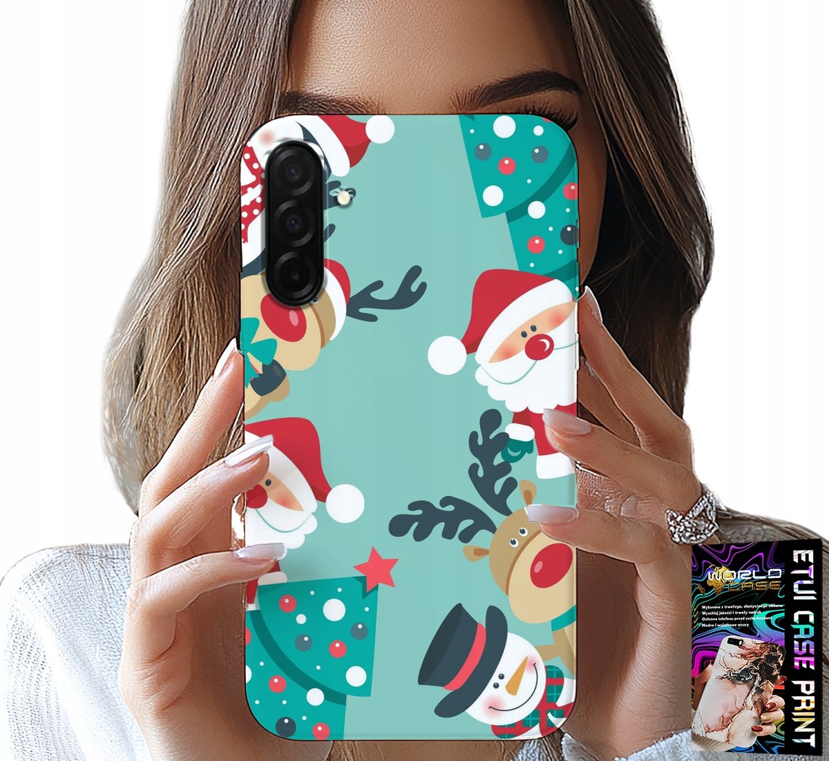 HOESJE VOOR SAMSUNG GALAXY A56 5G - KERSTMAN, RENDIER, SNEEUWPOP KERSTPATRONEN