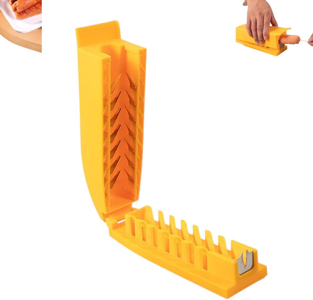 1 stuk - Worstsnijder - Draagbare handmatige snijder - Kan ook gebruikt worden om hotdogs, bananen en komkommers te snijden - Hotdog snijgereedschap - Handmatig hotdog snijgereedschap