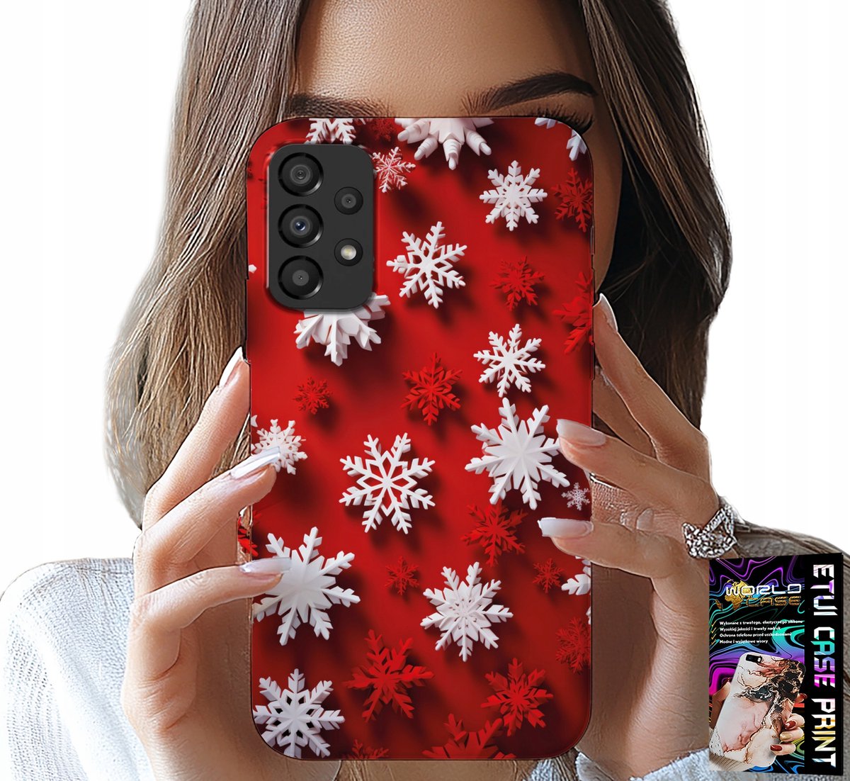 HOESJE VOOR SAMSUNG GALAXY A33 5G - SNEEUWVLOKKEN, SNEEUW, STERREN, KERST