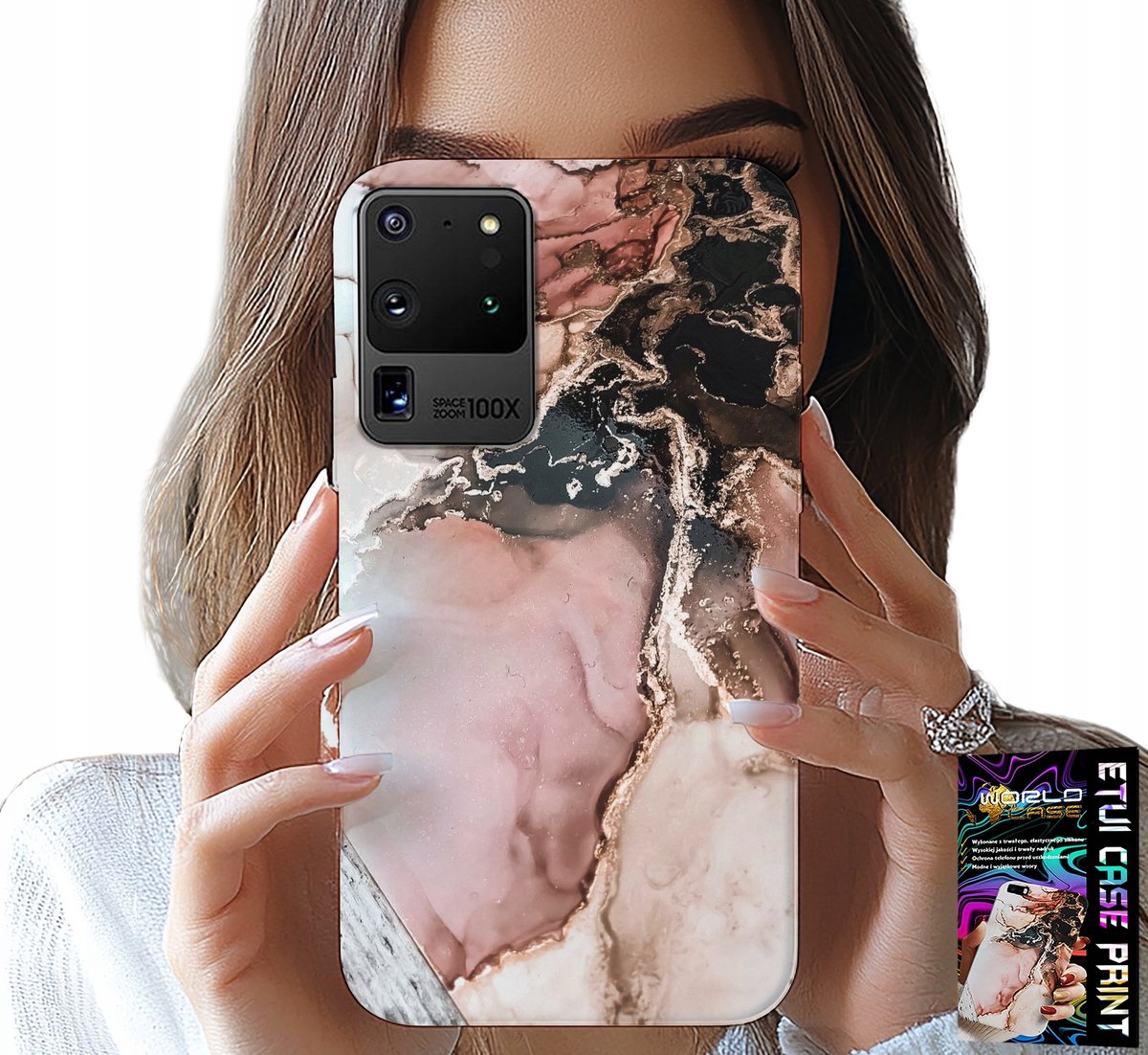 HOESJE VOOR SAMSUNG GALAXY S20 Ultra - ELEGANT MARMERPATROON + FILM