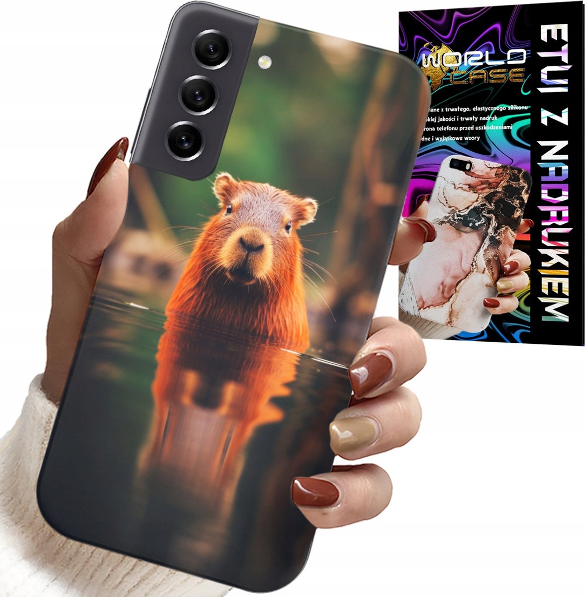 CASE VOOR SAMSUNG GALAXY S21 FE - LEUKE CAPIBARA, CAPIBARA, VEEL PATRONEN