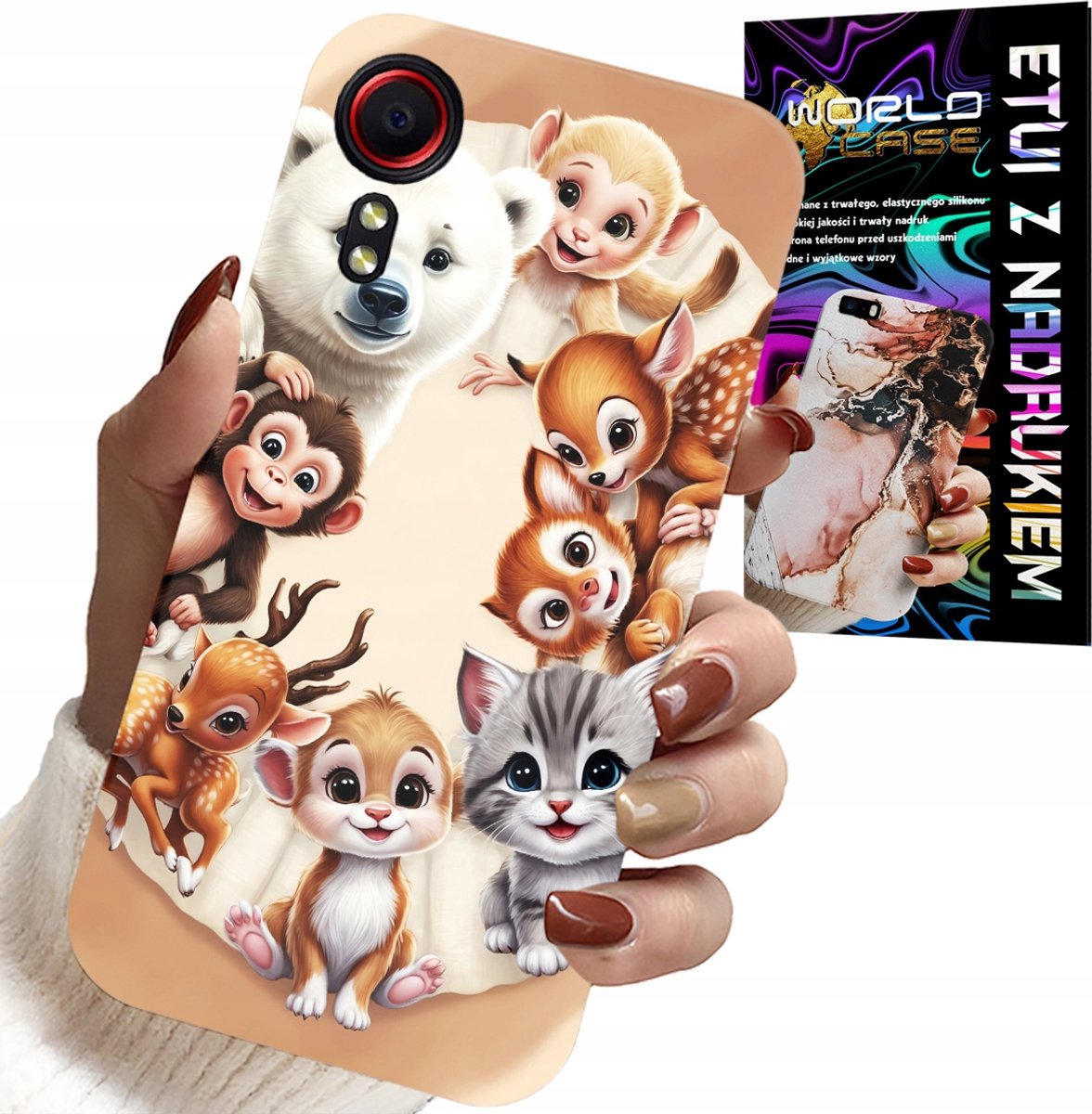 HOESJE VOOR SAMSUNG GALAXY XCOVER 5 - ACHTERKANT VOOR KINDEREN MET BOSDIERAFBEELDINGEN